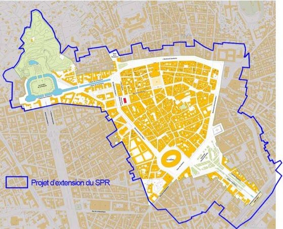 Photo du plan du  projet d’extension comprend une prolongation autour du centre-ville.