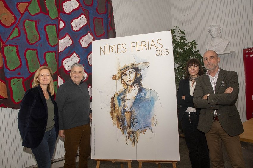 Présentation de l'affiche de la Feria de Nîmes 2023 signée Nicole Bousquet