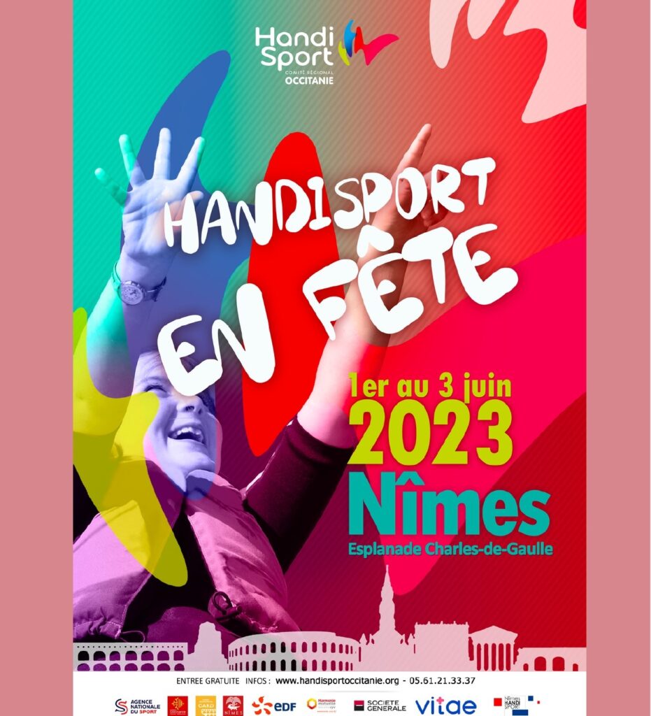 affiche fête du handisport du 1er au 3 juin à Nîmes 