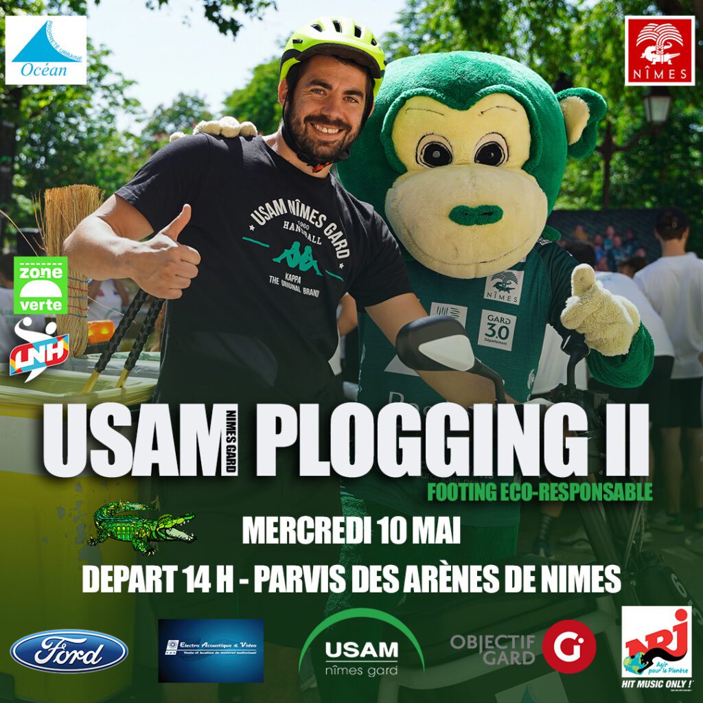 Affiche du footing éco-responsable de l'USAM le 10 mai à Nîmes