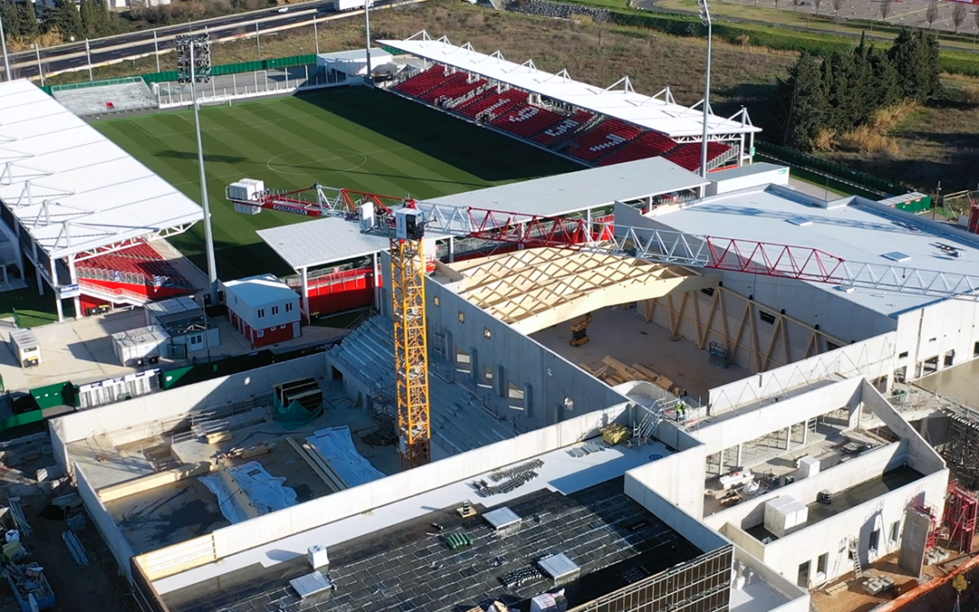 (Vidéo) Le chantier de la future Halle des sports de Nîmes vu du ciel